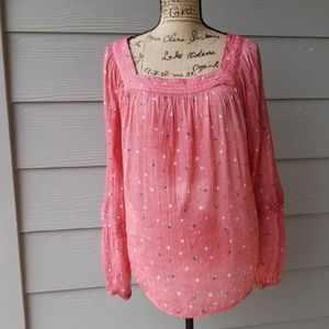 Mauve floral polka dot shirt